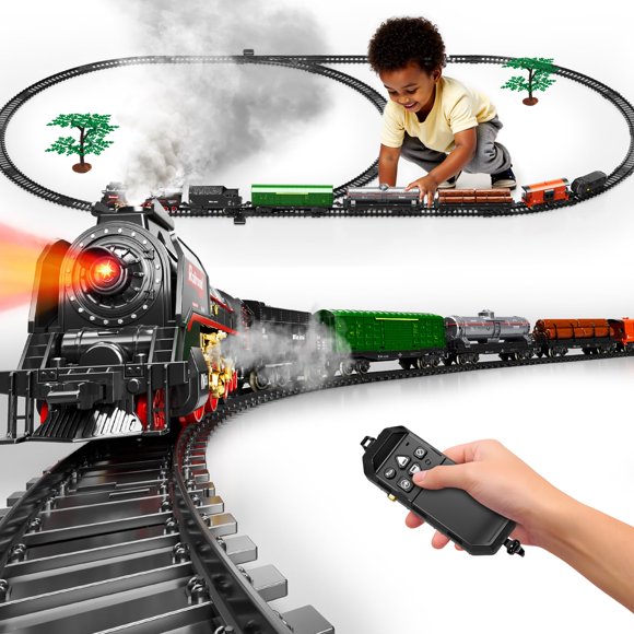 Set de Tren Pupu Pig Control Remoto con Humo y Luces, 5 Vagones
