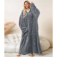 thumbnail image 6 of Wearable Blanket Hoodie for Adult Plush Blanket Sweatshirt Navy Blue One size, 6 of 10