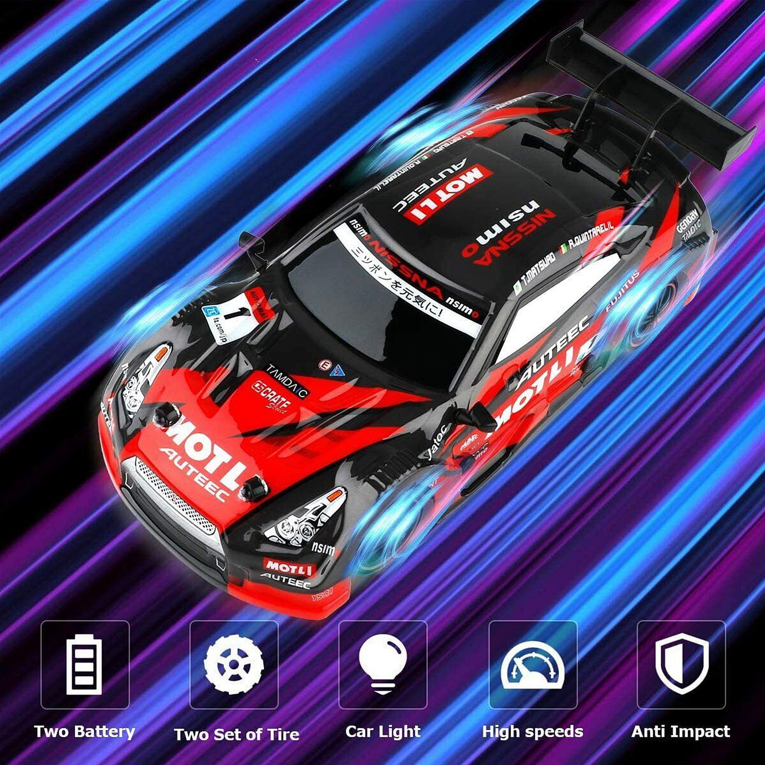 LiteBee 1/16 Super GT 4WD RTR RC Monster Truck Sport Racing Car Remote Control Hight Speed Drift Vehicle