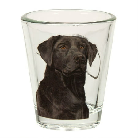 Black Labrador Portrait Shot Glass, Animal Inspired Clothing By Animal World