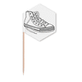 thumbnail image 1 of White Canvas Shoes Hand Painted Toothpick Flags Cupcake Picks Party Celebration, 1 of 3