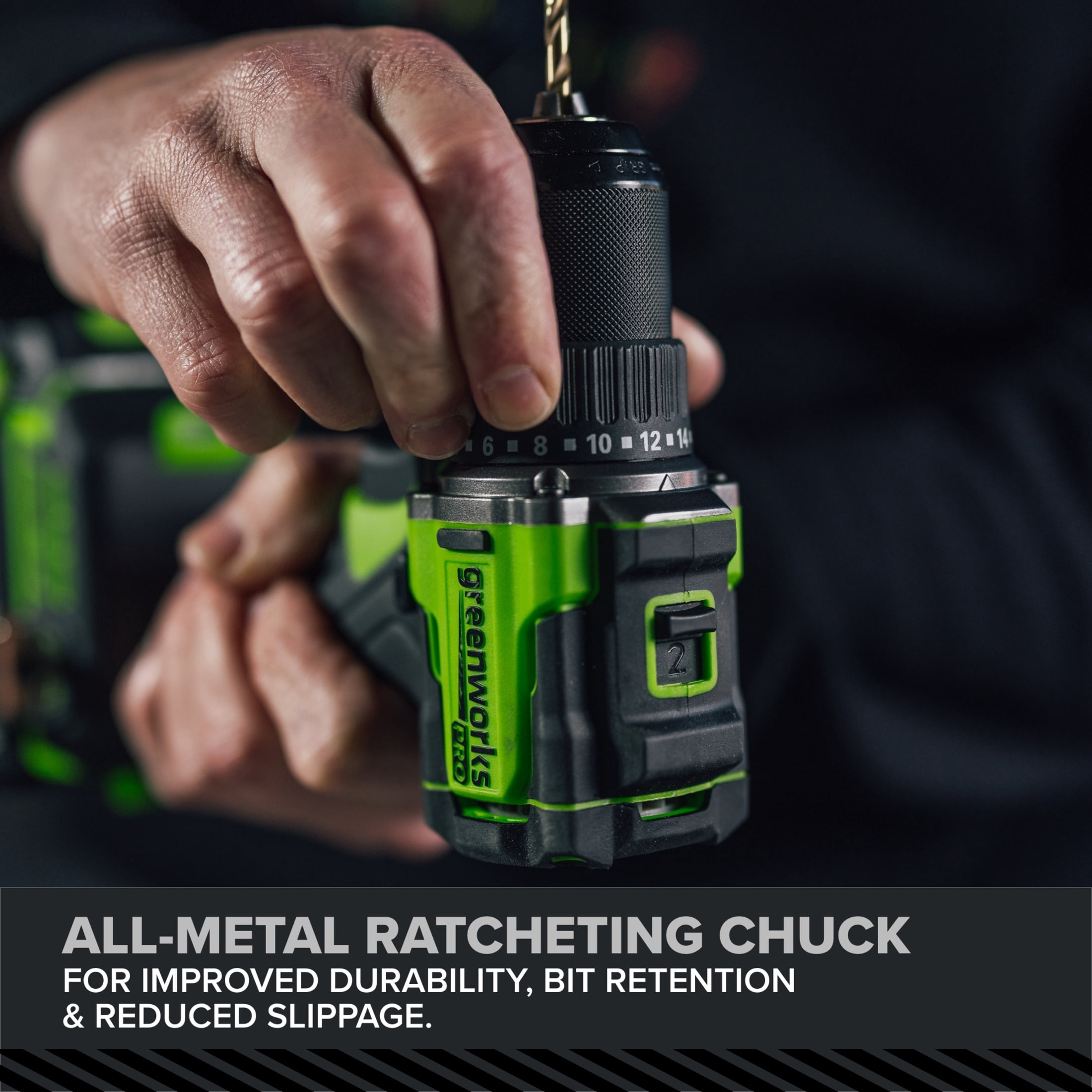 Greenworks Pro PowerAll 24V Brushless 530 lbs Drill/Driver and 2,200 lbs Impact Driver and Battery, CK521A1