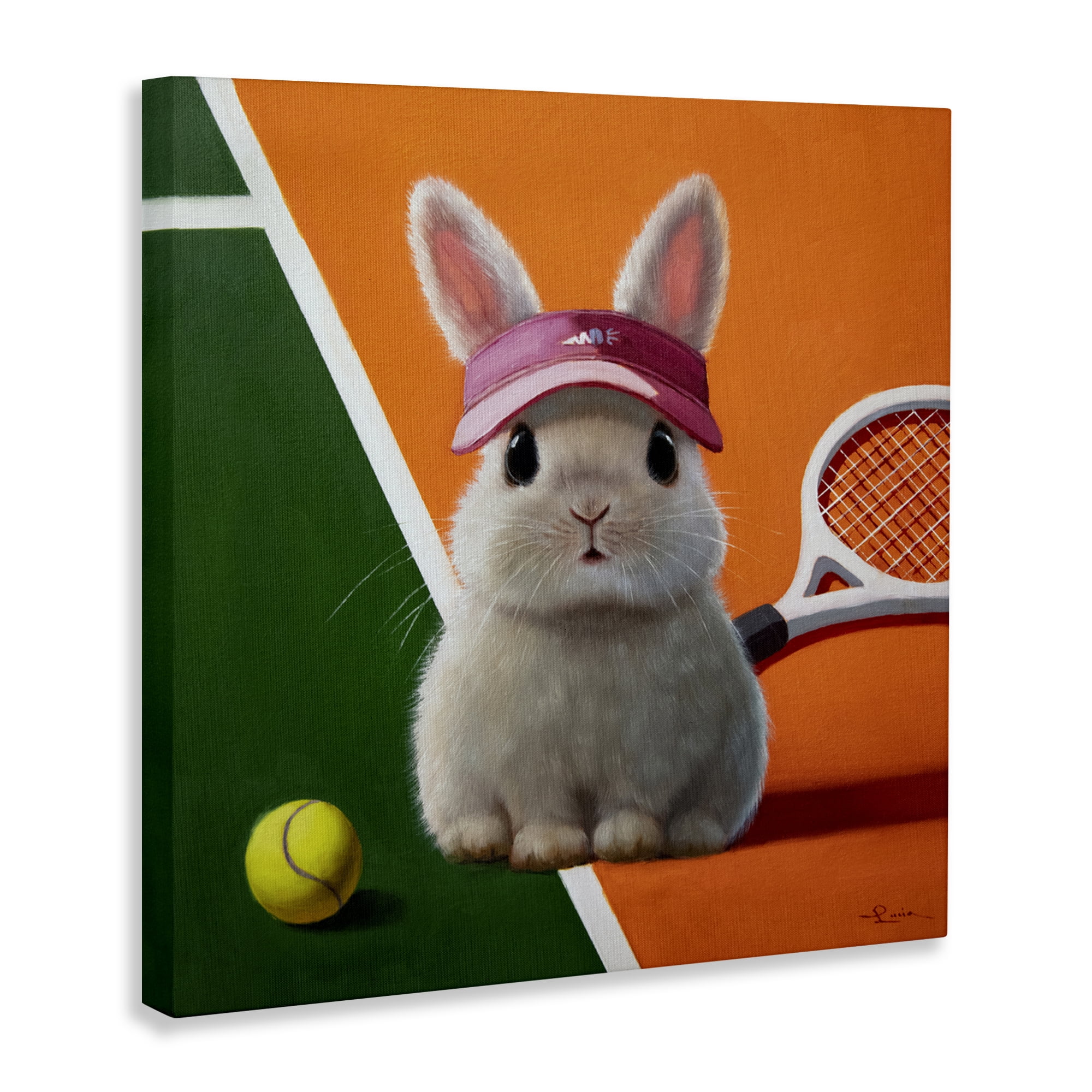 Stupell Industries Match Ready Tennis Bunny Canvas Wall Art, design by Lucia Heffernan