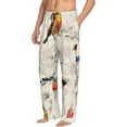 thumbnail image 2 of Daiia Men'S Little Birds Pants,Bottoms Sleep Lounge,Pajama Pants,Pj Bottoms Drawstring And Pockets-Medium, 2 of 9