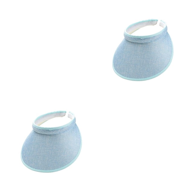 Sonducket Sombrero para el sol Protección de moda Gorras con clip Visera Gorros ajustables Grandes aleros Parte vacía Color sólido Aire libre azul claro 2piezas Sonducket CBP264612