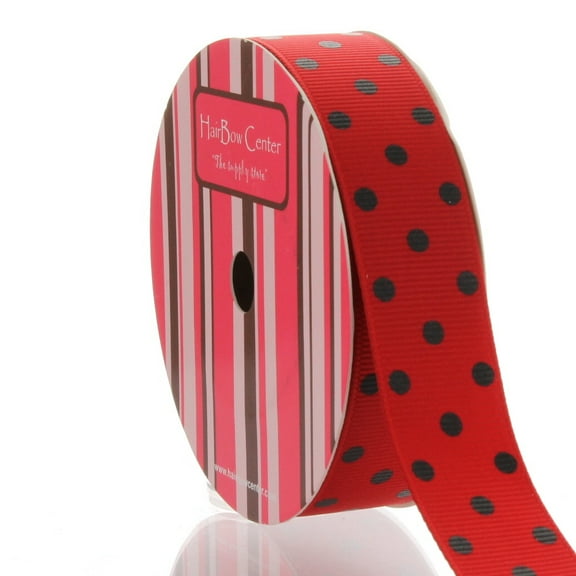 7/8" Red/Black Dot Grosgrain Ribbon 5 Yard