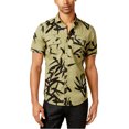 thumbnail image 1 of I.N.C Mens Geometric Button Up Shirt, Green, Large, 1 of 1