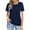 Navy, variant on Kovlvoll Womens Plus Size Tops Crew Neck Short Sleeve Base T-Shirt Summer Loose Casual Comfy Solid Color Tees Top