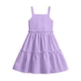 thumbnail image 6 of Tfken Soft Dresses Girls Comfy Holiday Travel Girls Sleeveless Dresses Elegant Solid Color Party Child Classic Clothes Size 5-6 Years, 6 of 6