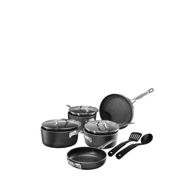 Sartén apilable de 8' Granite Stone Juego de Utensilios de Cocina Apilables Stackmaster 10pza