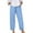 Blue, variant on Cmfcve Capri Sweatpants for Woman Black Cotton Linen Solid Color Lacing Pant Straight Leg Casual Sports Pants