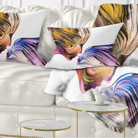 Designart Metaphorical Mind Painting - Contemporary Throw Pillow - 12x20