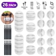 thumbnail image 1 of 16 Pcs Cable Reel Organizer with 10 pcs Reusable Cable Ties Cord Management Charger Desktop Clip Wire Holder - White, 1 of 9