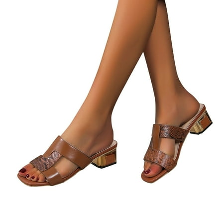 

LEEy-World Slippers for Women Fashion Summer Sandals Wedge Heel Thick Sole Fish Mouth Solid Color Multicolor Leather Slippers for Women Memory Foam