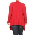thumbnail image 4 of Women's Plus Size Casual Draped Open Front Long Sleeves Solid Cardigan, 4 of 5