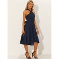 thumbnail image 4 of DARING DIVA Women's Chiffon Self Tie Multi-wear Dresses L Blue, 4 of 6