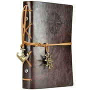 Asher Fashion 7 X 5 Inch Journal Diary String Vintage Classic Retro Leather Cover Bound Notebook Journal Blank String Nautical(black)