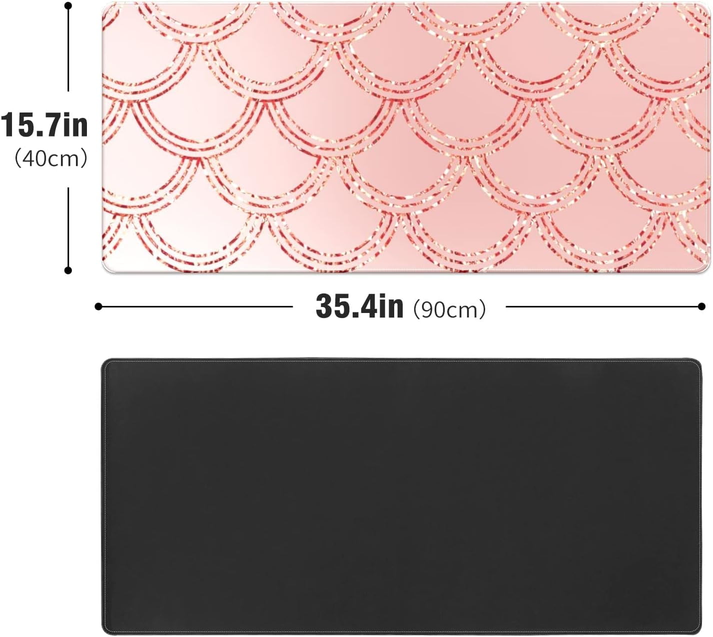 Rose Gold Glitter Desk Mat, Desk Accessory, Cute Workspace, Trendy Workspace, Trendy, 35.4x15.7in Large Gaming Mouse Pad, Cute Desk Topper, Pretty Desk Pad