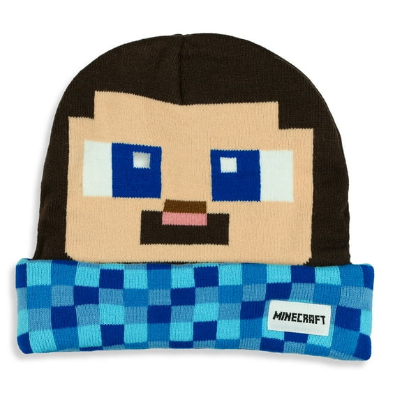 Minecraft Beanie Diamond Steve Big Face Cuff Beanie Hat Cap