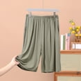 thumbnail image 2 of Wyobmus Mens Lounge Short Plus Size Solid Pj Shorts Breathable Soft Cotton Lightweight Plain Home Shorts Sleep Bottoms Olive Green, 2 of 3