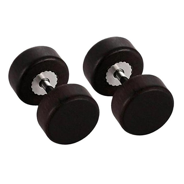 2 uds nuevos pendientes de madera artesanales naturales con estilo Tribal Boho madera Barbell Ear Stud Negro Yuyangstore Pendientes de madera del tornillo