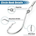 thumbnail image 2 of czcpp-Fishing Circle Hook Rigs Saltwater Catfish Hook Rig with Steel Wire Leader Pre-Rigged Offset Fishing Hooks Lure Rig for Bass Freshwatr Size 3/0 4/0 5/0 6/0 7/0 8/0, 2 of 4