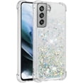 thumbnail image 3 of Compatible with Samsung Galaxy S21 FE Case Glitter Luxury Cute Love Liquid Quicksand Clear TPU Girls Women Stylish Bumper Shockproof Protective Case for Samsung Galaxy S21 FE 5G Sliver YB, 3 of 12