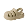 thumbnail image 4 of Floleo Kids' Closed-Toe Woven EVA Sandals, Lightweight Non-Slip Thick Sole Breathable Summer Outdoor Shoes (Khaki,4.5-5 Years), 4 of 8