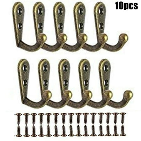 

Gerich 10 Pieces Durable Coat hooks Single Wall Mounted Robe Hook Vintage Prong Hanger