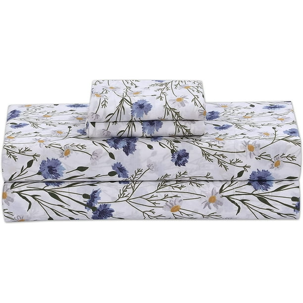 Ruvanti 100 Cotton Sheets Soft & Breathable Full Sheet Set Deep