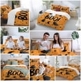 thumbnail image 5 of Halloween Black Bedding Duvet Cover Set Queen Size 4 Pieces Orange Ghosts Stars Full Moon Night Boo Bedding Set with Zipper Closure, 1 Comforter Cover 90x92 Inches 1 Flat Sheet & 2 Pillow Cases, 5 of 7