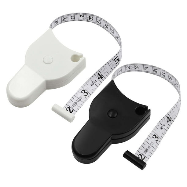 jovati Tape Measure Body Measuring Tape Black White Combination 1.5 Meters Inch and Cm Automatic Retractable Measuring Tape 2Pcs Measuring Tape for