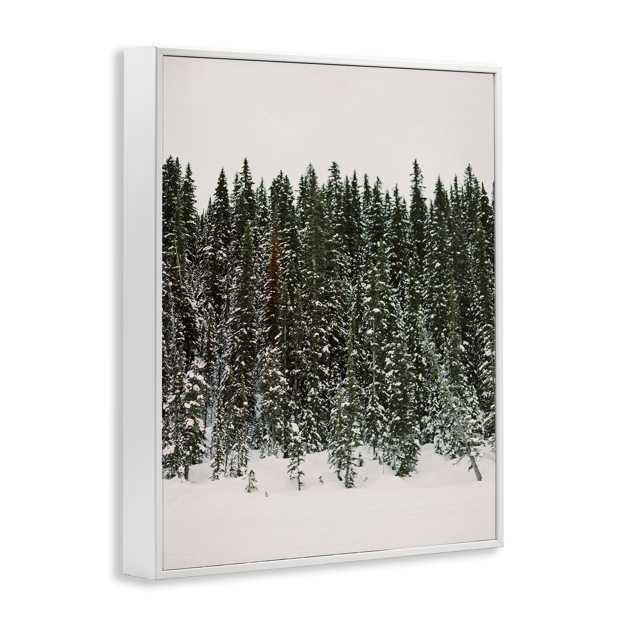 Stupell Industries Winter Forest Grove Landscape Photography White Framed Art Print Wall Art, 11 x 14