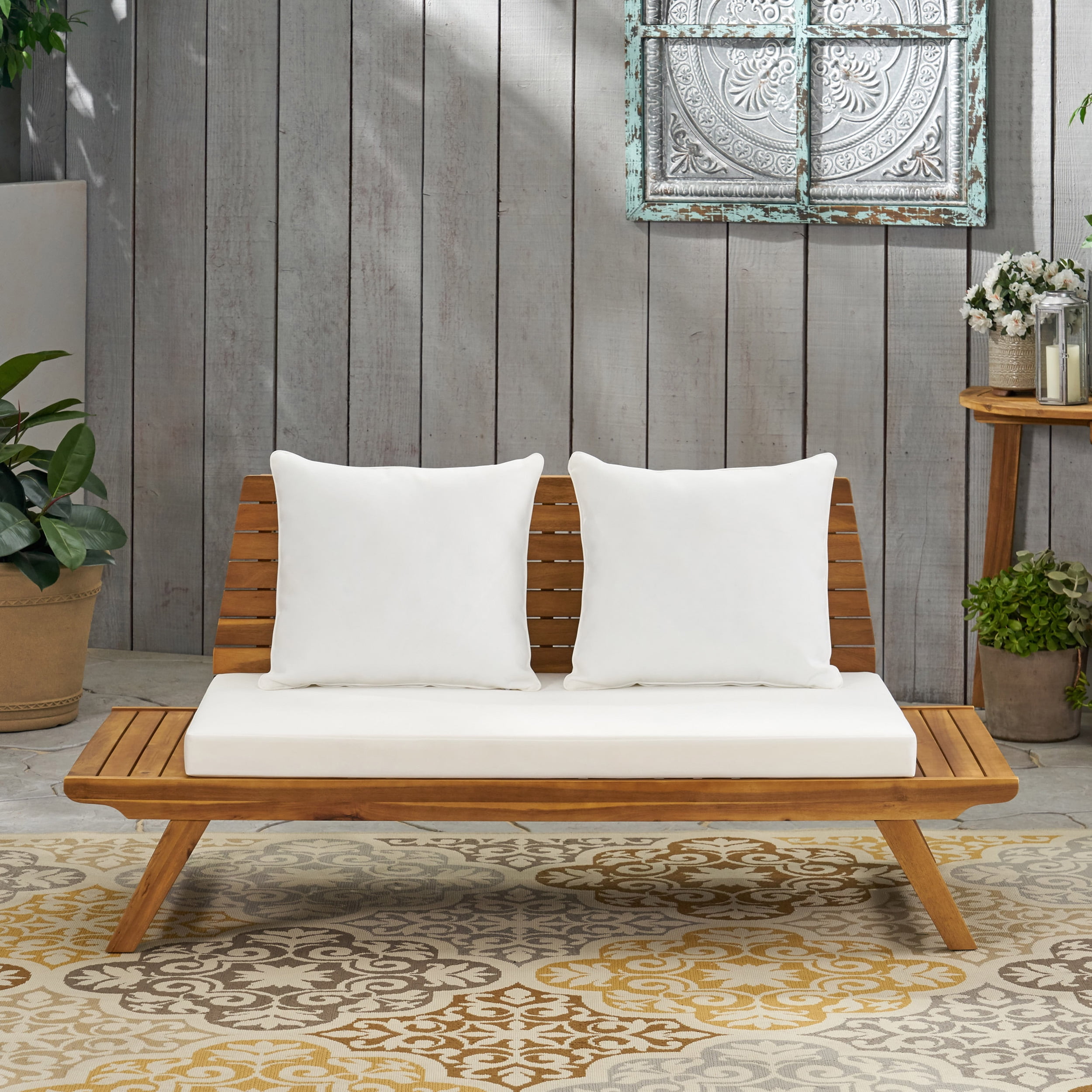 Outdoor cheap wooden loveseat