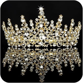 Gold Crystal Tiara Headband - Elegant Rhinestone Crown Uanit Gold Crystal Tiaras Crown Rhinestone Headbands for  main image 3