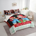 thumbnail image 3 of Manfei Cartoon Red Bear Child Twin Bedding Sets 7-Piece, Merry Christmas Bedding Comforter Set, Stripes Plaid Buffalo Reversible Sheet Sets, Ultra Soft Home Decor, 3 of 7
