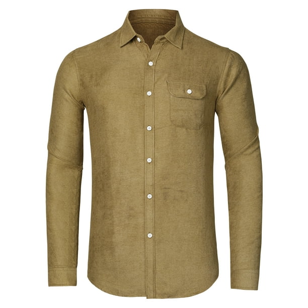 Camisa color caqui hombre sale