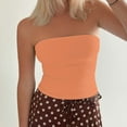 thumbnail image 6 of Lutiedan Tube Tops for Women Strapless Sleeveless Basic Crop Tops Backless Going Out 2026 Y2k Spring Outfits Slim Fit Summer Bandeau Clothes, 6 of 9