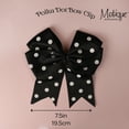 thumbnail image 5 of 7.5 Inch Polka Dot Hair Bow with Tails Grosgrain Ribbon Hair Clip (Black), 5 of 5