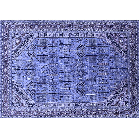 Ahgly Company Indoor Rectangle Oriental Blue Industrial Area Rugs, 2' x 5'