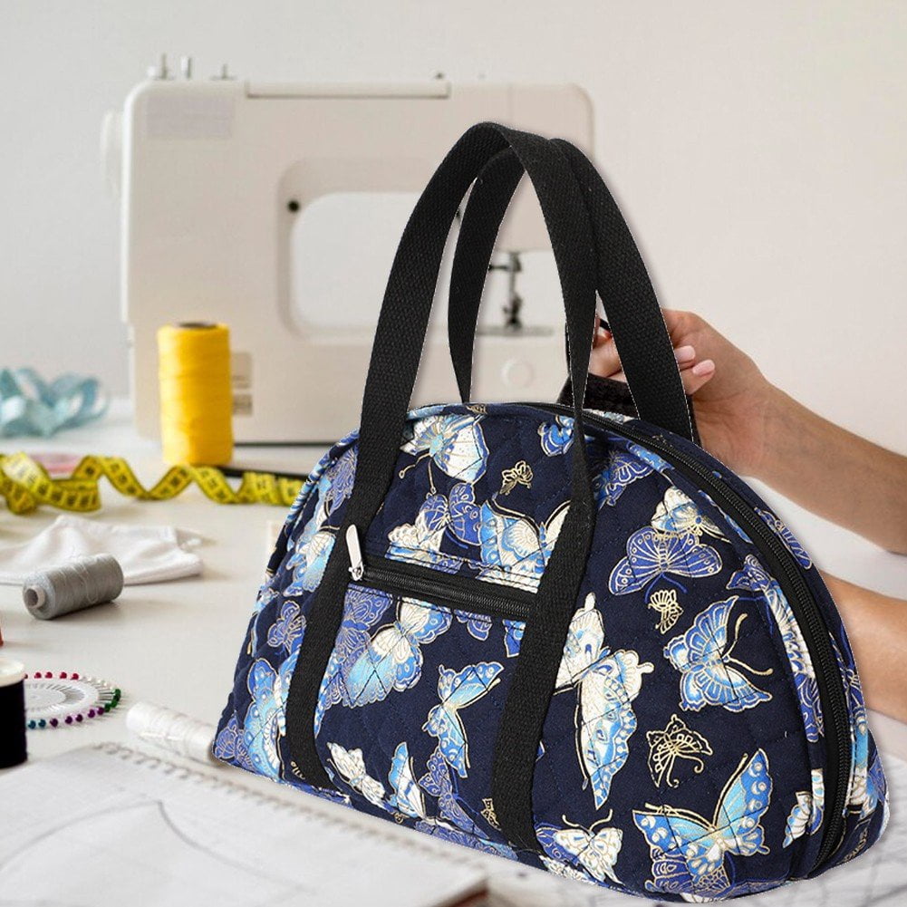 Portable Crochet Bag with Handle Crochet Tote Bag Travel Yarn Organiser Knitting Tools Accessories for Crafting Sewing