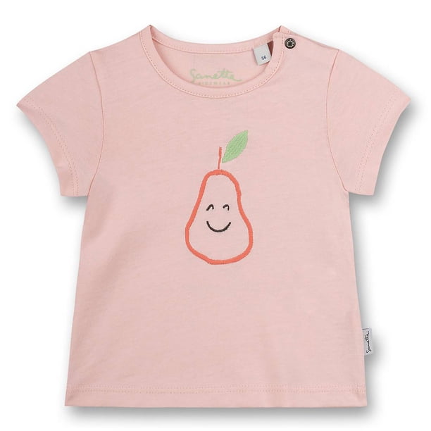 Sanetta camiseta para niñas - Bebé, Manga corta, Cuello redondo, Botón a presión, estampado, 56-92 Rosa 62