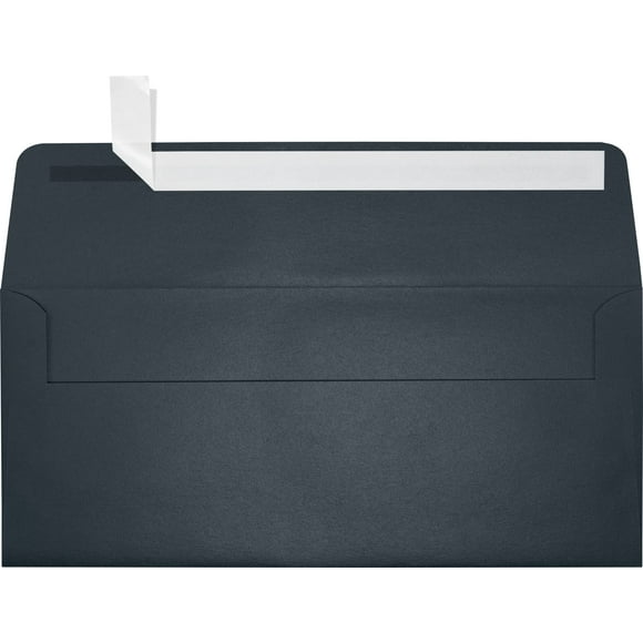 LUXPaper 10 Enveloppes d'Affaires / à Peler et Presser / 4 1/8 Pouces x 9 1/2 Pouces / Anthracite Métallique / 80lb. Texte / 250 Qt