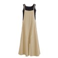 thumbnail image 2 of Joernso Summer Romper Solid Color Baggy Casual Simple Backless Oversized Square Neck Adjustable Shoulder Strap Wide Leg Summer Jumpsuit Female Clothes, 2 of 8
