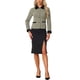 thumbnail image 2 of BLAZER DE TWEED A CUADROS DE VELVET CON COLLAR ELEGANTE PARA MUJERES CHIC M AMARILLO, 2 of 5