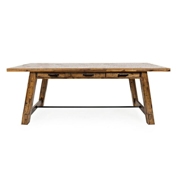 Jofran Cannon Valley Distressed Industrial 82" Trestle Dining Table