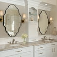 thumbnail image 3 of TEWLOSS Scalloped Bathroom Mirrors Wall Mirror, 36"x24" Black Aluminum Frame, 3 of 9
