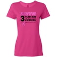 thumbnail image 3 of Inktastic Breast Cancer Survivor 3 Years and Running with Pink Ribbon Women's T-Shirt, 3 of 5