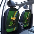 thumbnail image 3 of Naloa St. Patrick's Day4 2Pcs Anti-Kick Back Seat Cover Kick Mat, Car Seat Protector with 3 Storage Pockets, 3 of 8