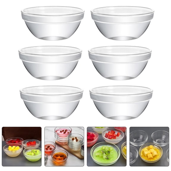 PBPBOX Transparent Glass Dessert Bowls for Storage 8 Pcs Easy to Clean and Demold 4.5 Inch Diameter